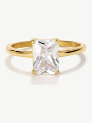 D.Louise Gold Tone Emerald Solitaire Diamond-Inspired Ring 2ct - Image 3 of 4