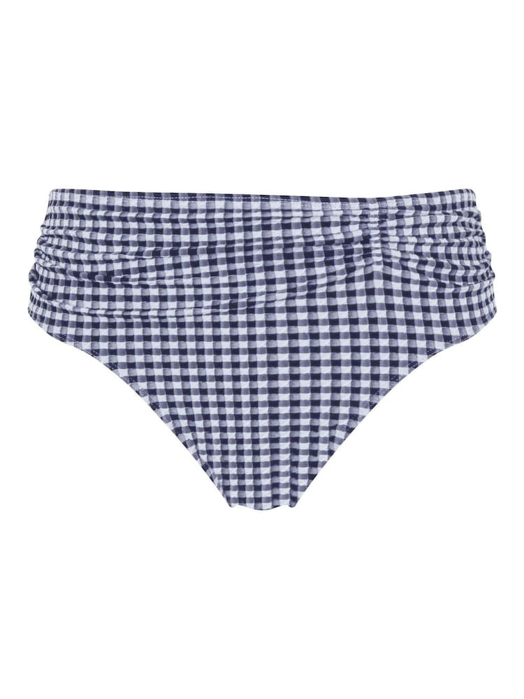 Panache Blue Gingham Midi Gathered Bikini Bottoms - Image 5 of 5