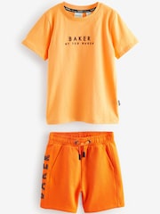 Oranžna - Baker by Ted Baker mornarsko moder/bela 100% bombaž majica in kratke hlače - Slika 9 iz 13