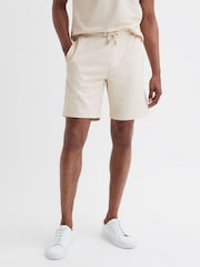 Reiss Ecru Malin Slim Fit Drawstring Shorts - Image 3 of 5