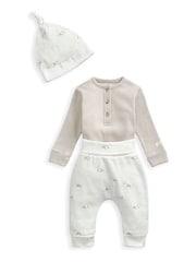 Mamas & Papas Grey Stork My First Outfit 3 Piece Set - Image 2 of 6