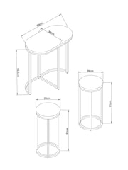 Dark Bronx Oak Effect Round Set of 3 Nest of Tables - Image 4 of 10