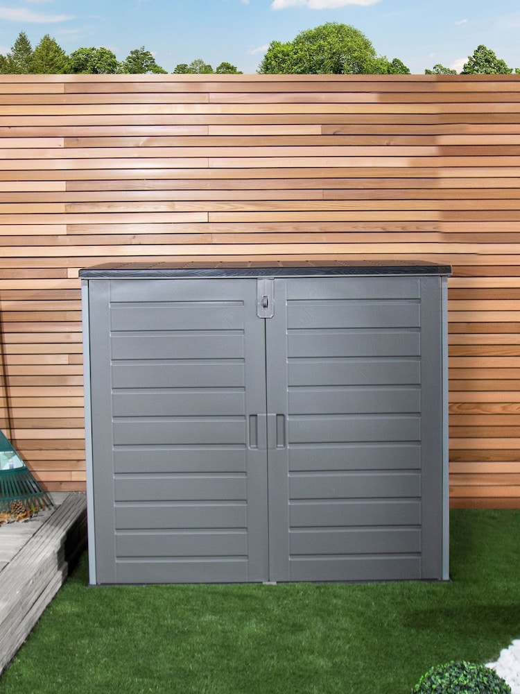 Charles Bentley Grey 1170L Outdoor Storage Cabinet - Image 2 of 6