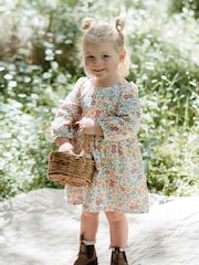 Purebaby Pink Forest Wild Flower Print Dress - Image 1 of 5
