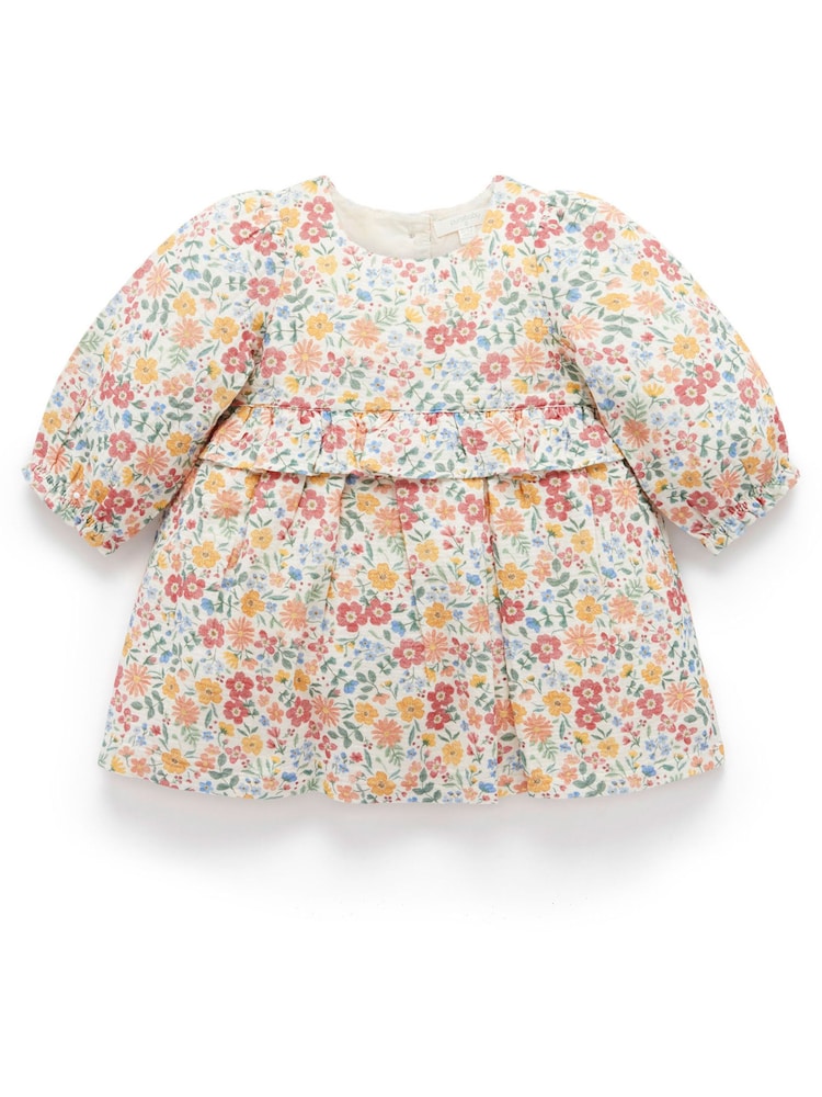 Purebaby Pink Forest Wild Flower Print Dress - Image 2 of 5
