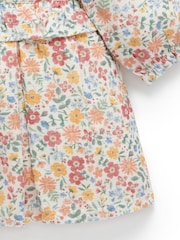 Purebaby Pink Forest Wild Flower Print Dress - Image 4 of 5