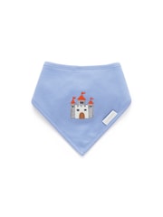 Purebaby Blue Thick Footed Two-Way Zip Sleepsuit & Bib Set - Image 6 of 7