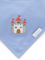 Purebaby Blue Thick Footed Two-Way Zip Sleepsuit & Bib Set - Image 7 of 7