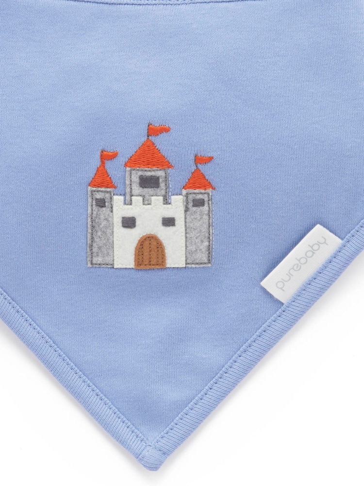 Purebaby Blue Thick Footed Two-Way Zip Sleepsuit & Bib Set - Image 7 of 7 Purebaby Blue Thick Footed Two-Way Zip Sleepsuit & Bib Set - Image 7 of 7