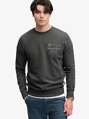 Superdry Grey 1954 Company Relaxed Sweat Top - Image 1 of 7