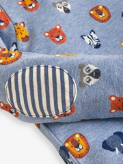 JoJo Maman Bébé Blue Safari Heads Print Pocket Top - Image 3 of 3