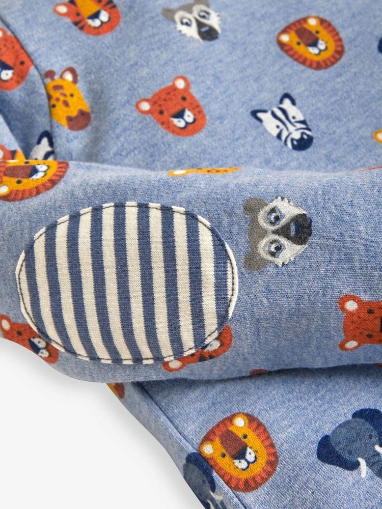JoJo Maman Bébé Blue Safari Heads Print Pocket Top - Image 3 of 3