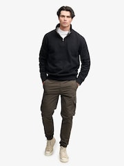 Superdry Black Essential Serif Logo Half Zip Sweat Top - Image 4 of 6