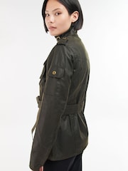 Barbour® International Dark Green Biker Style Jacket - Image 2 of 5