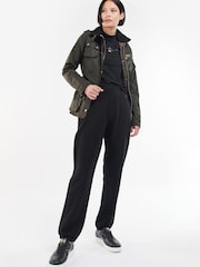 Barbour® International Dark Green Biker Style Jacket - Image 3 of 5