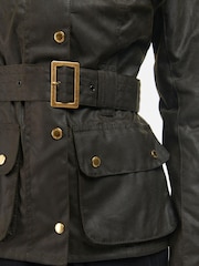 Barbour® International Dark Green Biker Style Jacket - Image 5 of 5