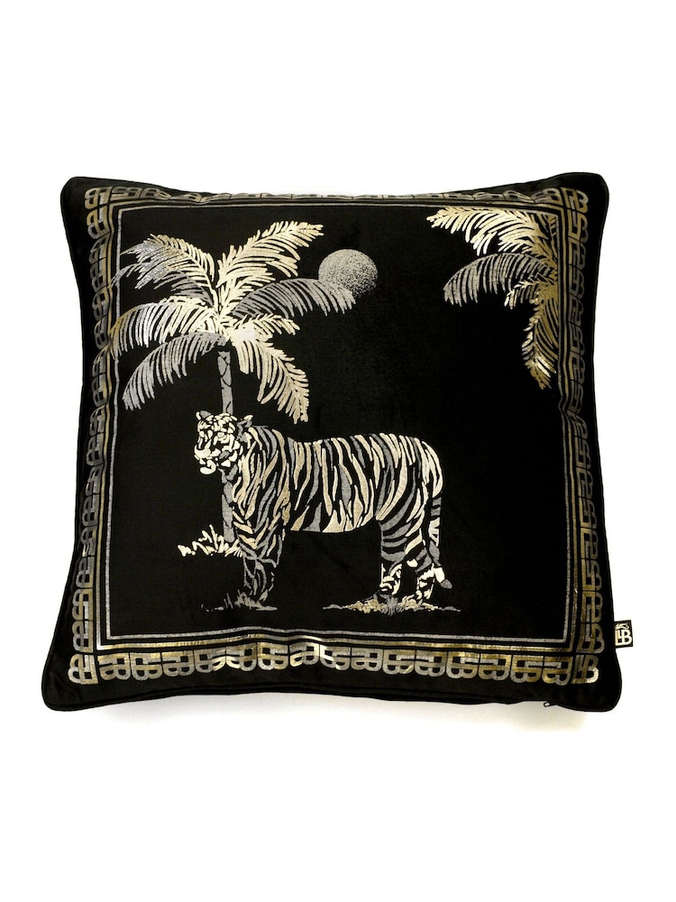 Laurence Llewelyn-Bowen Black Tiger Luxury Cushion - Image 3 of 3
