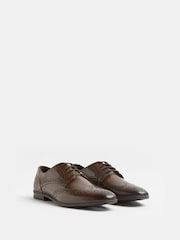 River Island Dark Brown Lace-Up Leather Brogue Derby Shoes - Image 4 of 5