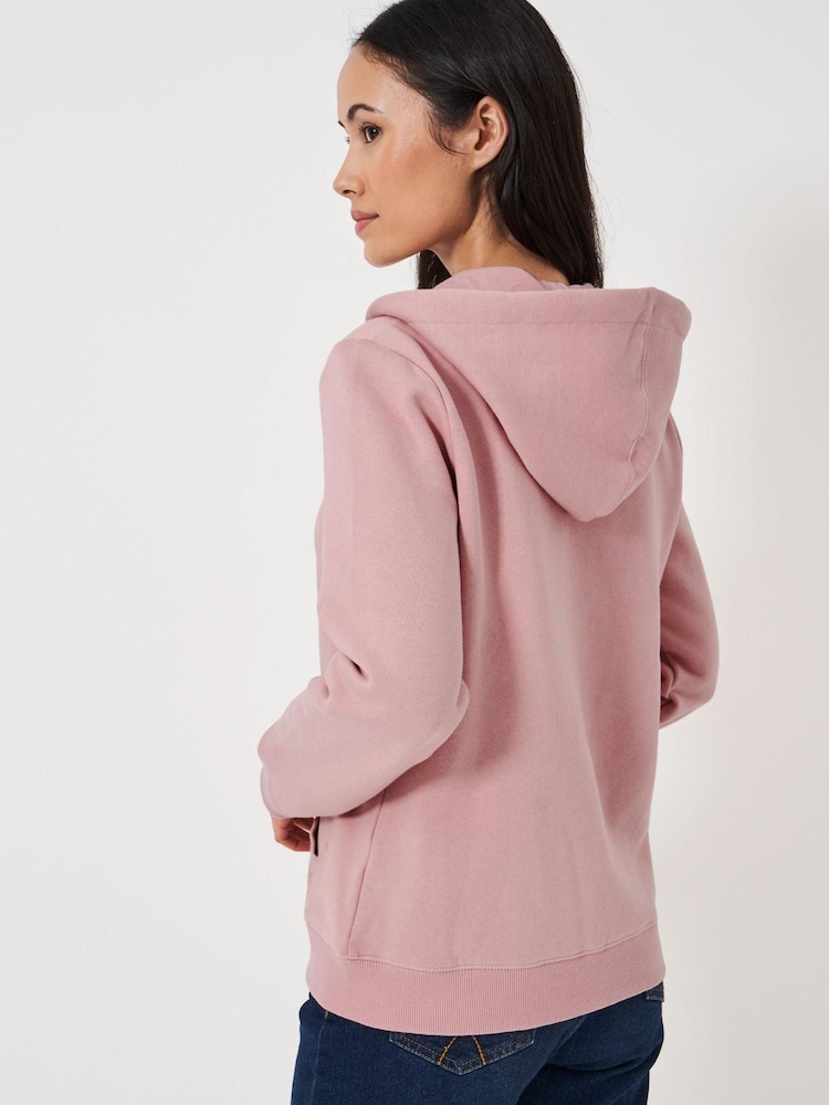 Crew Clothing Pink Heritage Zip Through Hoodie - Image 2 of 4