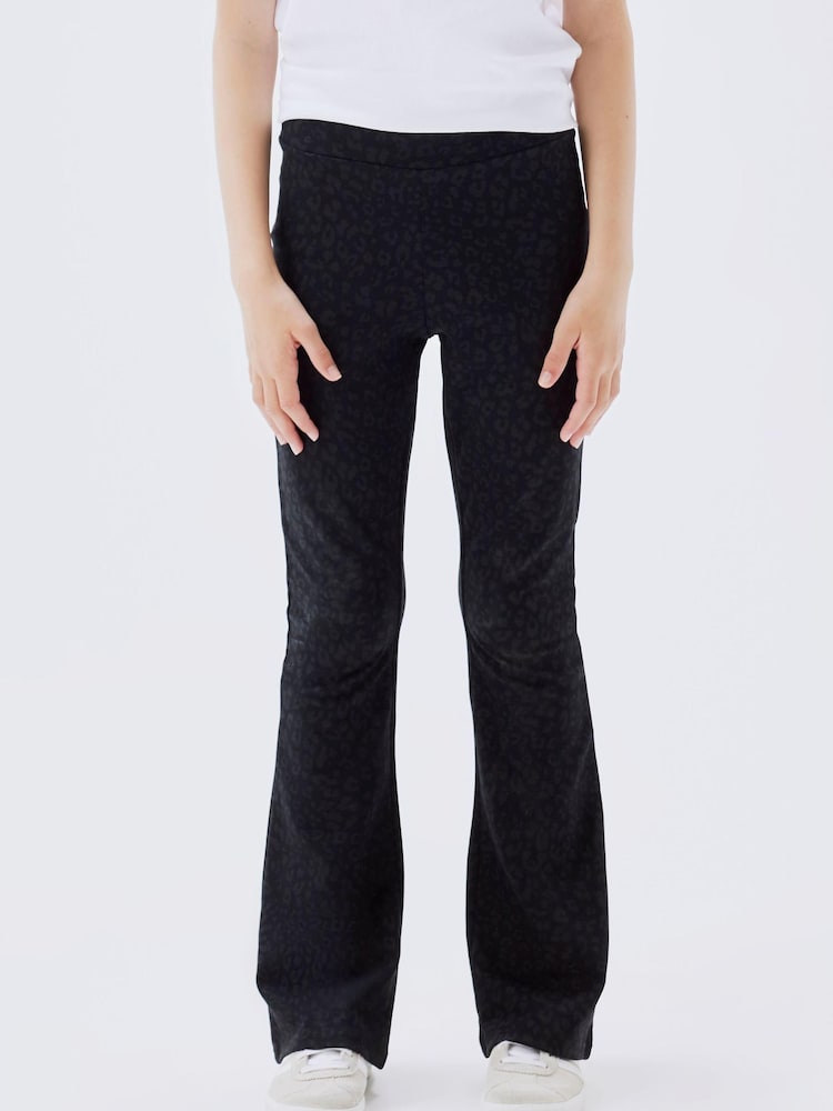 Name It Black Animal Print Flared Trousers - Image 1 of 4