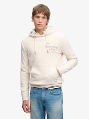Superdry Cream 1954 Company Relaxed Hoodie - Image 3 of 6