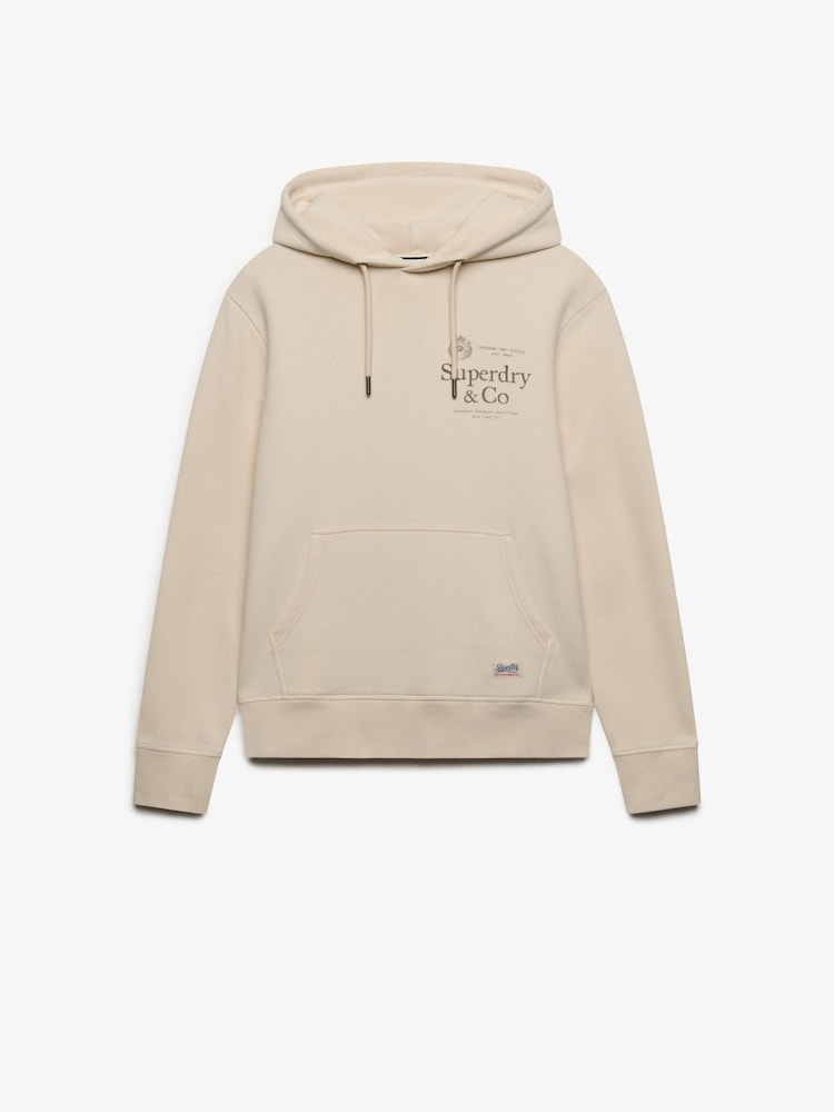 Superdry Cream 1954 Company Relaxed Hoodie - Image 6 of 6