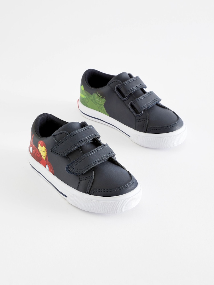 Navy Avengers Wide Fit (G) Two Strap Touch Fastening Shoes - Image 1 of 5 Navy Avengers Wide Fit (G) Two Strap Touch Fastening Shoes - Image 1 of 5