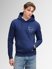 Superdry Blue 1954 Company Relaxed Hoodie - Image 1 of 5