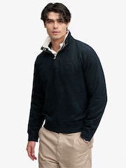 Superdry Navy Blue Essential Serif Logo Half Zip Sweat Top - Image 2 of 6