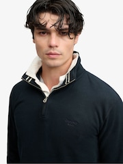 Superdry Navy Blue Essential Serif Logo Half Zip Sweat Top - Image 5 of 6