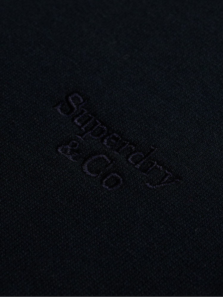 Superdry Navy Blue Essential Serif Logo Half Zip Sweat Top - Image 6 of 6