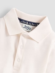 JoJo Maman Bébé Ecru Plain Long Sleeve Polo Shirt Body - Image 2 of 3
