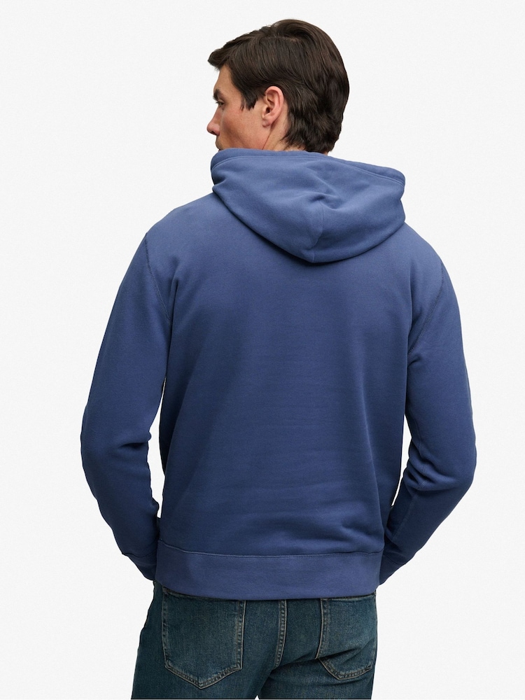Superdry Blue Essential Logo Hoodie - Image 2 of 6