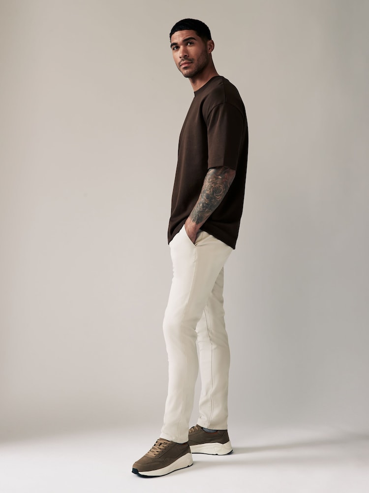 Light Stone Skinny Fit Stretch Chino Trousers - Image 4 of 9