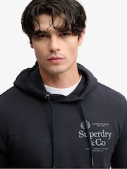 Superdry Navy Blue 1954 Company Relaxed Hoodie - Image 5 of 6