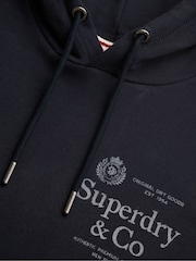 Superdry Navy Blue 1954 Company Relaxed Hoodie - Image 6 of 6