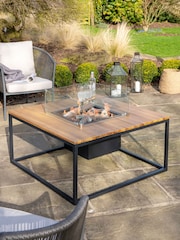 Pacific Natural Garden Cosiloft Black and Teak Table with Fire Pit - Image 1 of 6