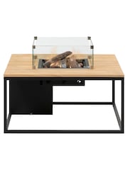 Pacific Natural Garden Cosiloft Black and Teak Table with Fire Pit - Image 4 of 6