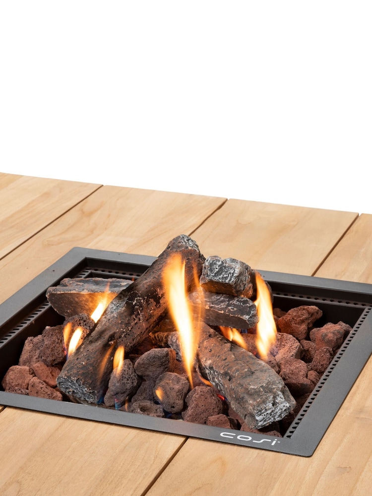 Pacific Natural Garden Cosiloft Black and Teak Table with Fire Pit - Image 6 of 6