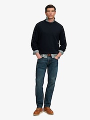 Superdry Navy Blue Essential Stacked Logo Crew Neck Sweat Top - Image 4 of 6