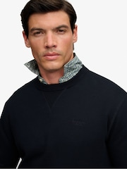 Superdry Navy Blue Essential Stacked Logo Crew Neck Sweat Top - Image 5 of 6