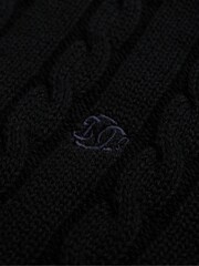 Superdry Black Cotton Cable Knit Crew Neck Jumper - Image 8 of 8