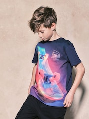 Navy Skateboard All-Over Print Short Sleeves 100% Cotton T-Shirt (3-16yrs) - Image 1 of 6