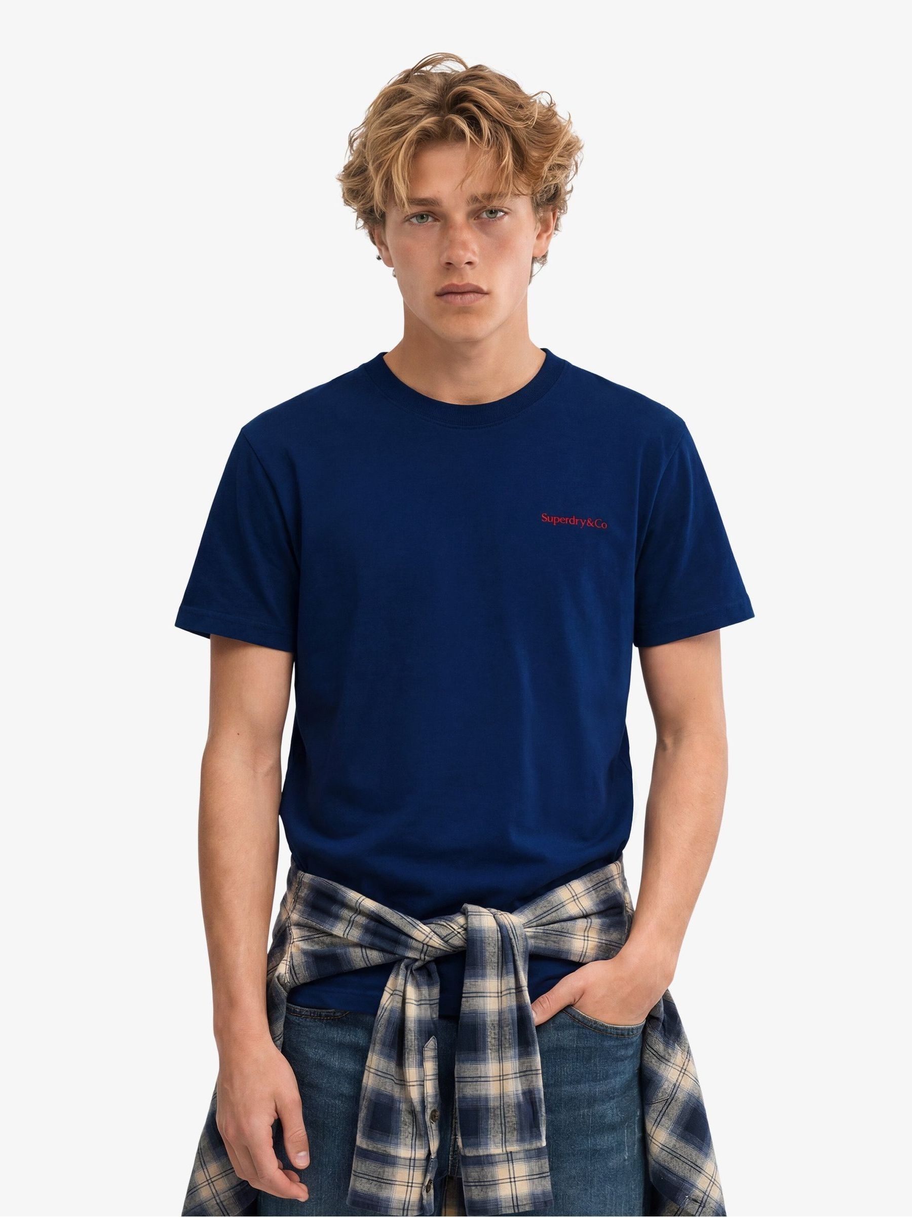 Superdry Bleu T-Shirt With Logo Essential Company - Image 2