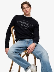 Superdry Blue 1954 Company Relaxed Sweat Top - Image 1 of 6