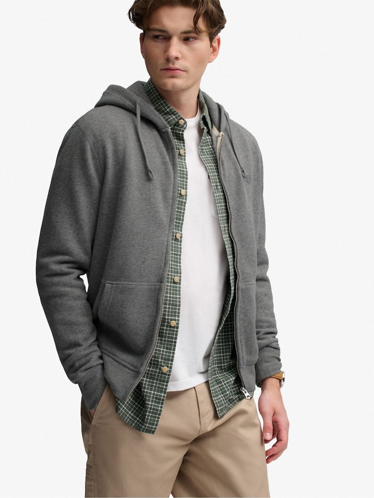 Gris - Superdry Essential Sdco Logo Zip Hoodie - Imagen 2 de 6