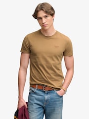 Marrón - Camiseta básica con logotipo Serif bordado de Superdry - Imagen 1 de 6