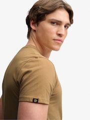 Marrón - Camiseta básica con logotipo Serif bordado de Superdry - Imagen 3 de 6