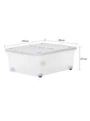 Wham Set of 3 Clear 30L Boxes with Wheels and Folding Lids - Image 6 of 6