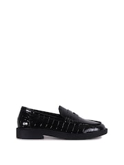 Linzi Black Croc Finley Penny Loafers - Image 2 of 4